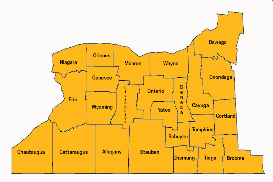 Map of New York counties