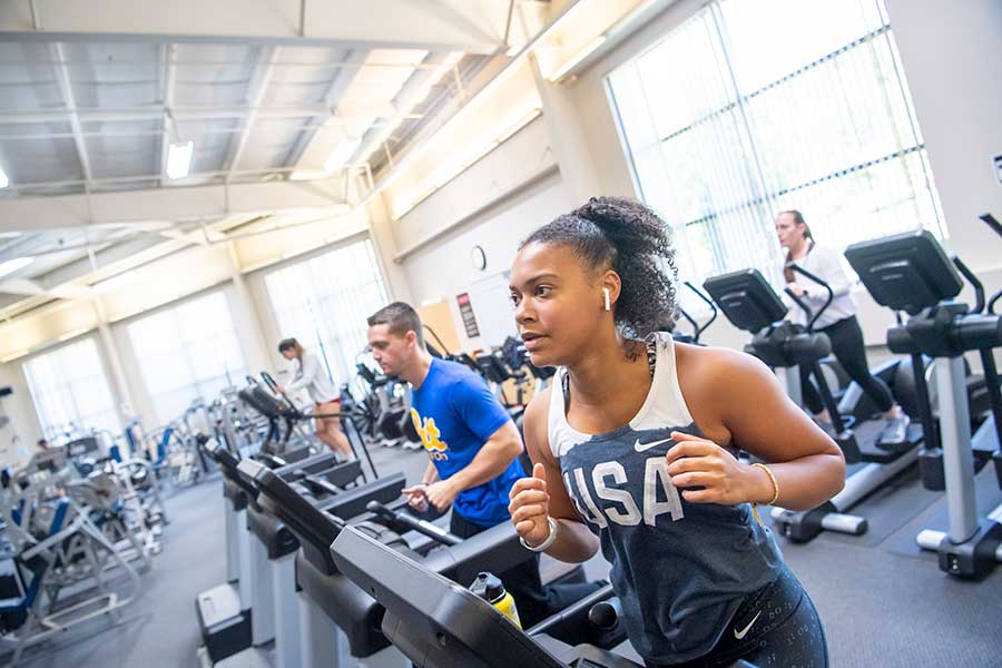 Student on treadmill