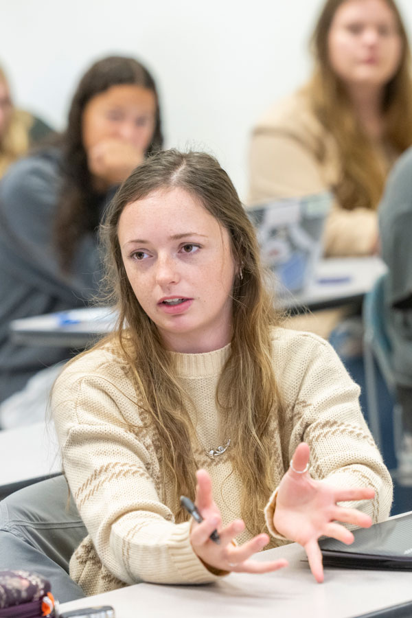 Student in classroom