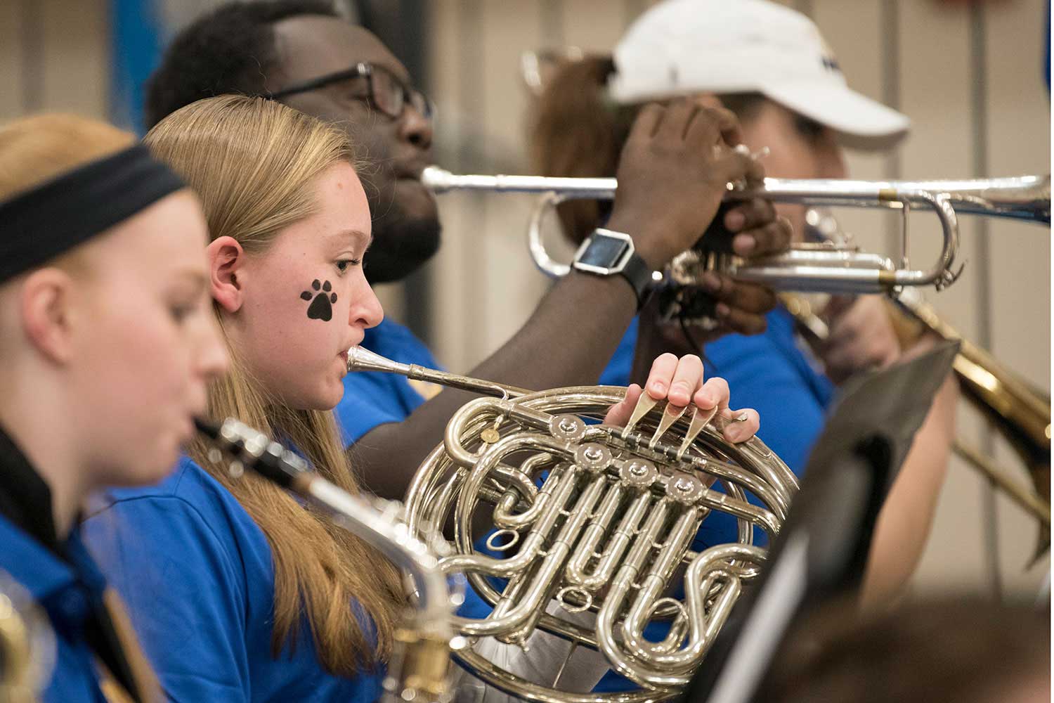 Pep band playing