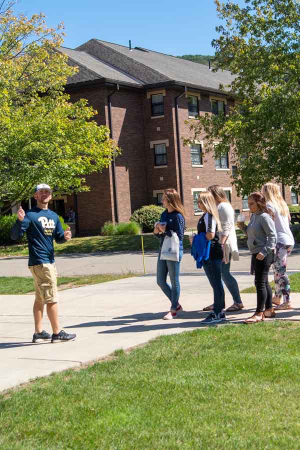 Campus tour group
