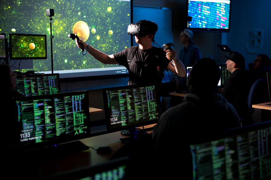 Student Using VR Goggles
