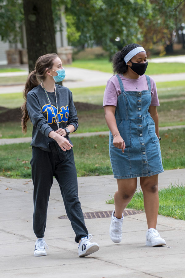 Students walking