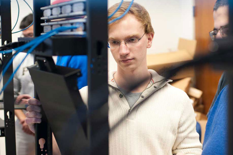 Students at a server