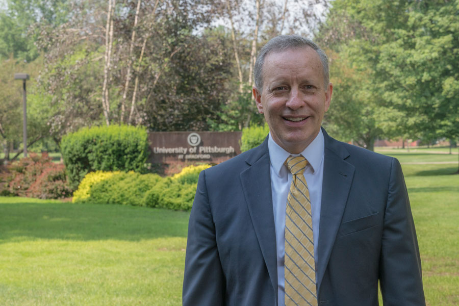 President Esch speaking to people