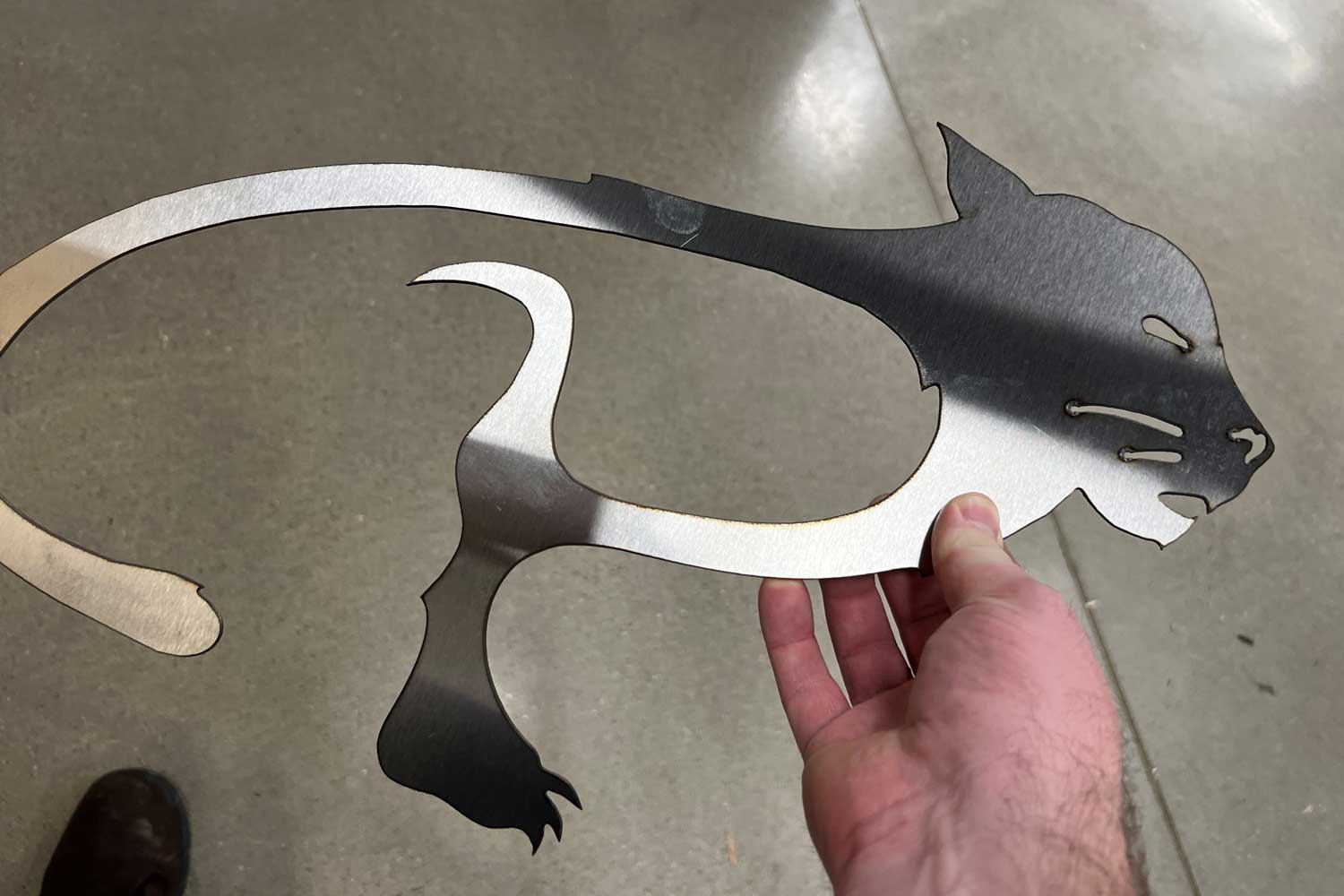 Plasma cut Panther P logo