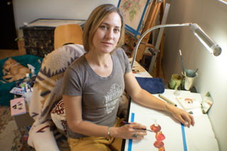 Anna K Lemnitzer Working In Studio