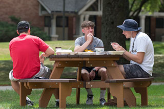 Students at Picnic Table