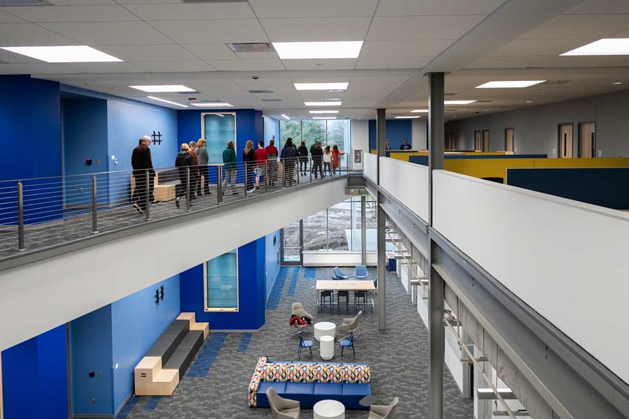 View of Duke building's creative lobby space
