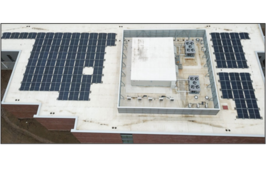 Solar Panel installation on top of the Duke building