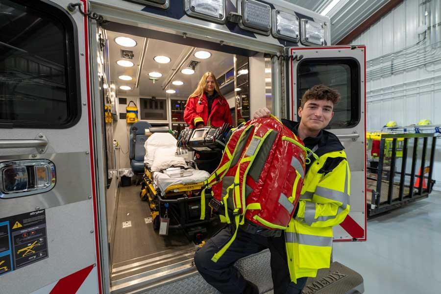 Patrick Ianiro helping with EMS