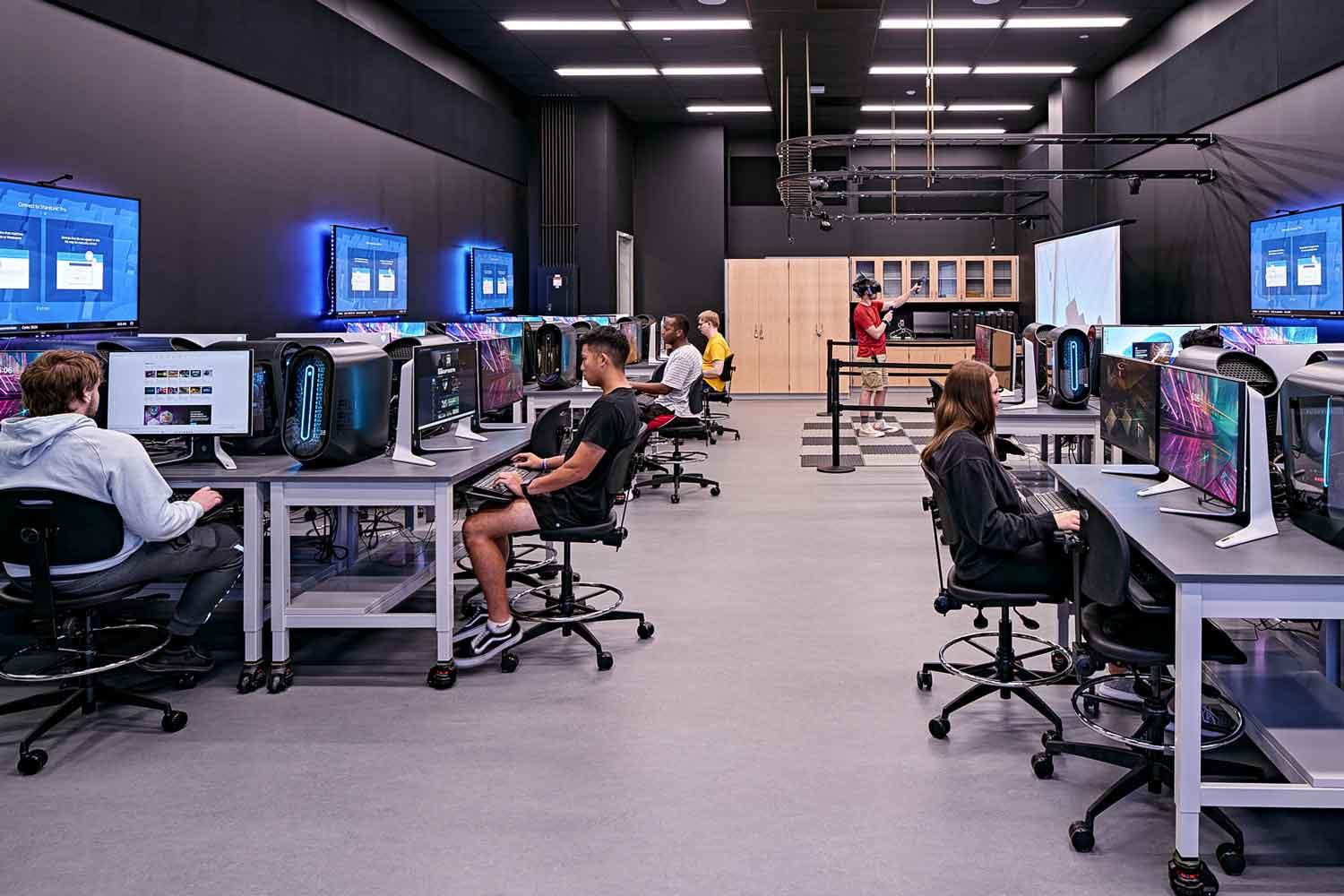 Students working in VR lab