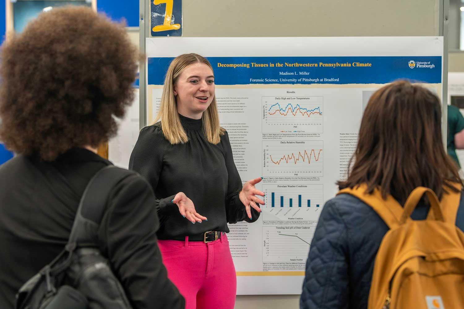 Madison Miller studied decomposing tissues in the northwestern PA climate