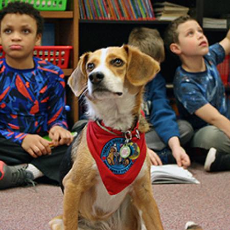 Ellie in the classroom