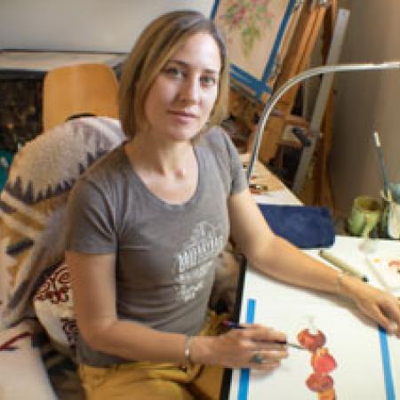 Anna K Lemnitzer Working In Studio