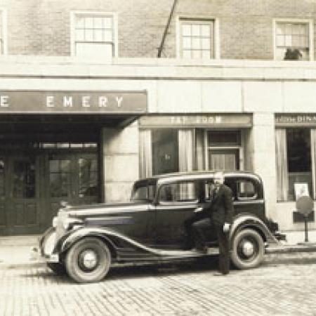 O'Connor Taxi in front of Emery Hotel in 1934