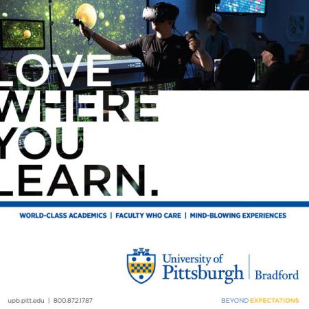 Love Where You Learn newspaper ad that received a Gold Award in the 2022 Collegiate Advertising Awards Program.