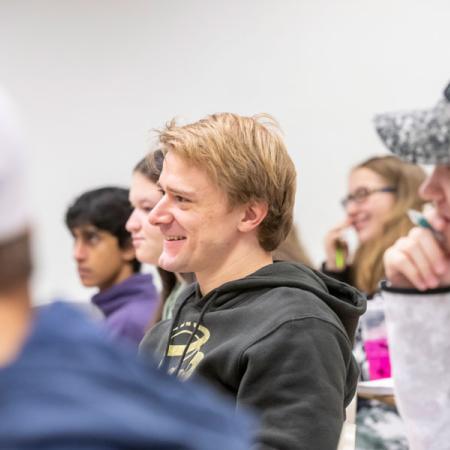 A student in class