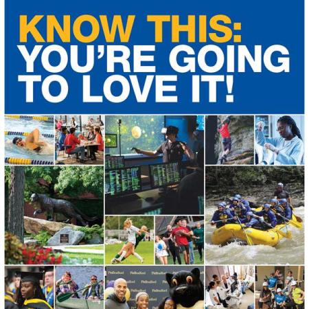 A poster advertising to come to Pitt-Bradford
