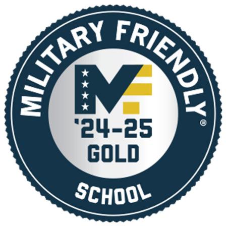 The gold badge for Military Friendly schools of '24-'25
