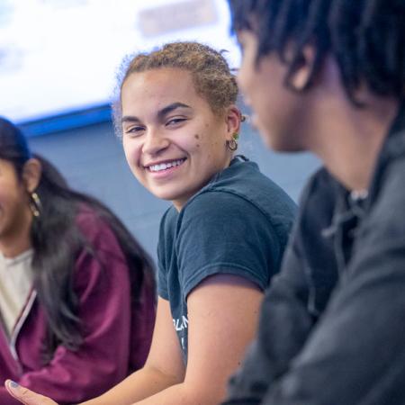 Students talking in class