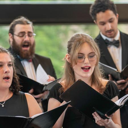 Students singing during the vocal concert
